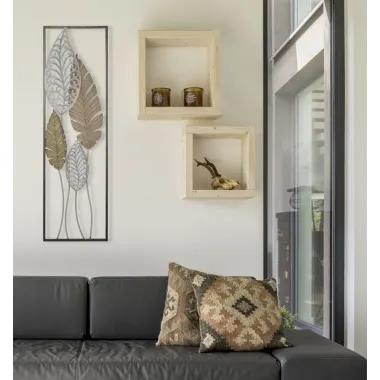 Panel ze stali i drewna Liście -B- 30,5 x 2,5 x 99,5 cm